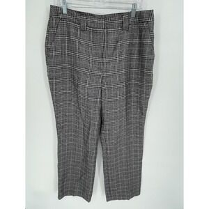 Worthington Women's Black Plaid Metallic Straight Leg Dress Pants Size 10
